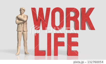 The Work and Life for Background concept 3d Rendering. 132760054
