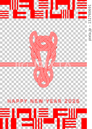 Stylish and simple 2026 Year of the Horse New Year's card Stylish and simple 2026 Year of the Horse New Year's card 132760691