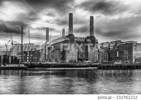 Battersea Power Station, iconic building and landmark in London, UK 132761212