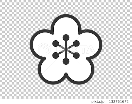梅花圖示圖解(畫線) 梅花圖示圖解(畫線) 132761672