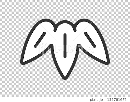 竹の葉のアイコン（線画）のイラスト 132761673