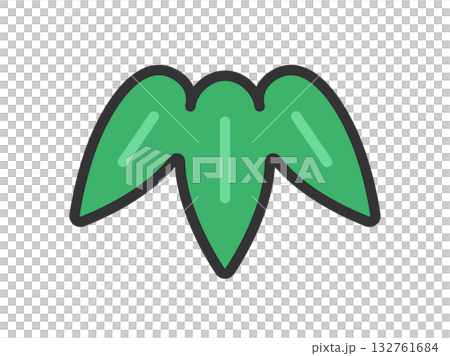 竹の葉のアイコン（線画カラー）のイラスト 132761684