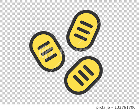 Illustration of an oval icon (line drawing color) 132761700