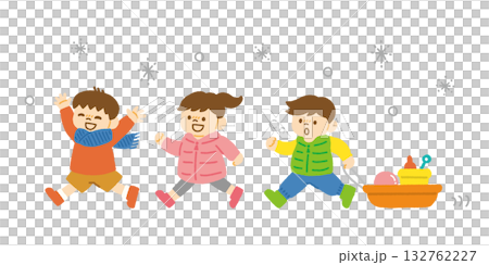 孩子們在雪地裡玩耍,奔跑著,冬天假期插畫,手繪 孩子們在雪地裡玩耍,奔跑著,冬天假期插畫,手繪 132762227
