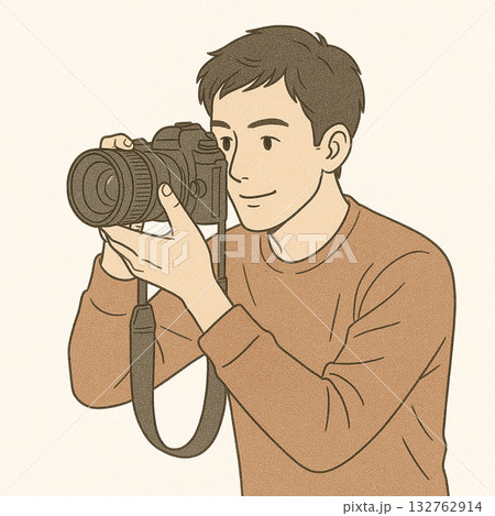 カメラマン映像 仕事をしている人物のイラスト カメラマン映像 仕事をしている人物のイラスト 132762914