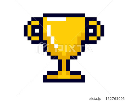 8 bits pixel art yellow winner trophy cup icon 8 bits pixel art yellow winner trophy cup icon 132763093