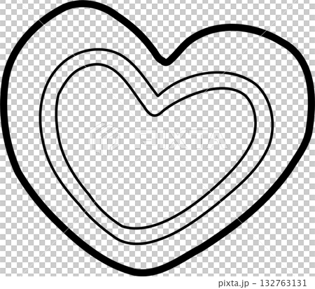 Christmas  Cookies Heart Shape Outline Doodle Hand Drawn 132763131
