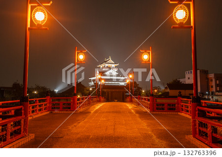 《愛知県》清州城・雨の夜景 132763396