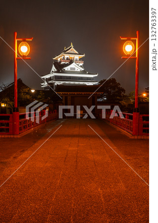 《愛知県》清州城・雨の夜景 132763397
