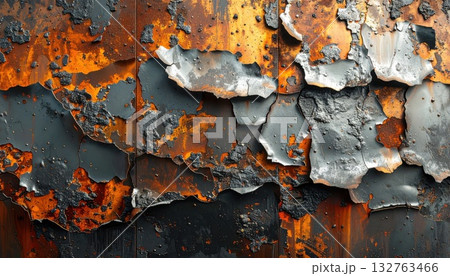 《AI画像》荒れ果てた壁 132763466