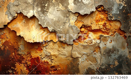 《AI画像》荒れ果てた壁 132763469