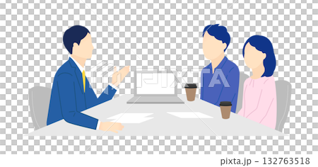 窓口でお客様の接客をするビジネスパーソン 窓口でお客様の接客をするビジネスパーソン 132763518