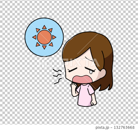 白天感到困倦的女性插圖 132763668