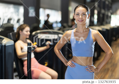 Athletic woman standing in gym 132763935