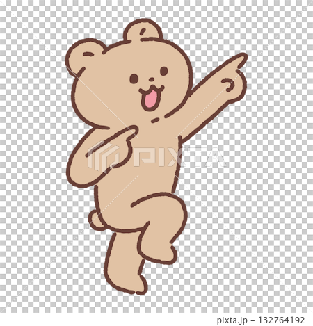 指をさすかわいいクマ 指をさすかわいいクマ 132764192