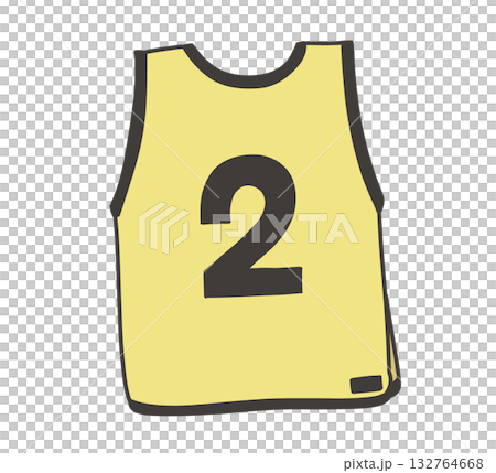 Yellow bib number 2 illustration 132764668