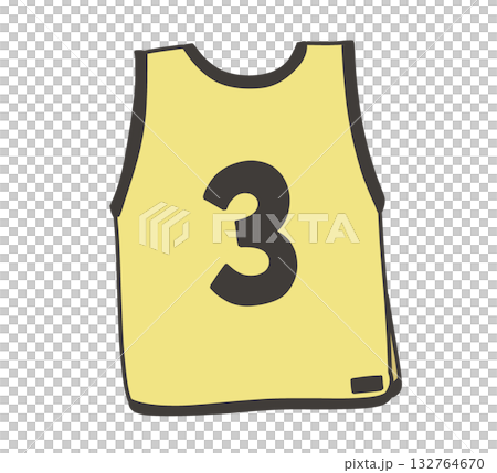 Yellow bib number 3 illustration 132764670