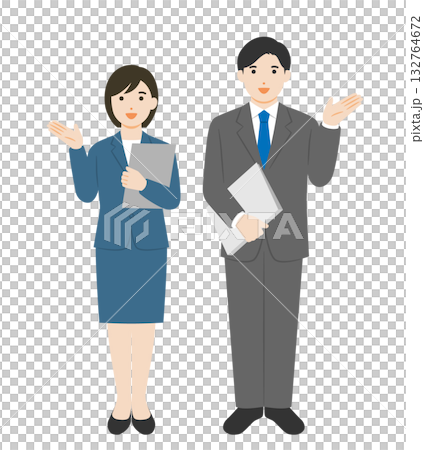 立って受付をしているビジネスパーソン 132764672