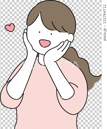 Illustration of a woman glad 132764712