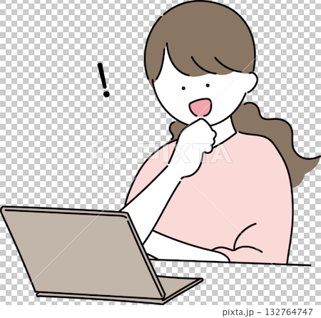 操作個人計算機的婦女的例證 操作個人計算機的婦女的例證 132764747