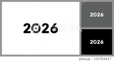 2026 Year Text Icon for New Year and Calendar Even 132764817