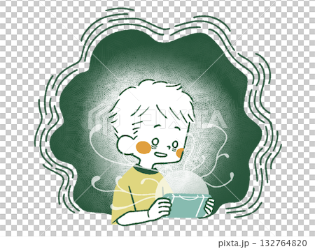 Boy immersed in a game - 4 colors 132764820