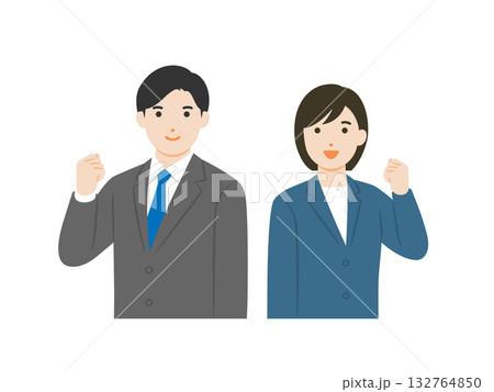 ガッツポーズをするビジネスパーソン 132764850