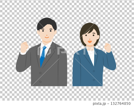 ガッツポーズをするビジネスパーソン 132764850