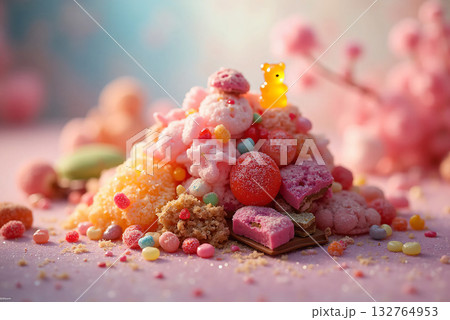 お菓子の山 132764953