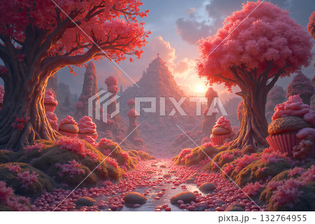 お菓子の国に流れる川 132764955