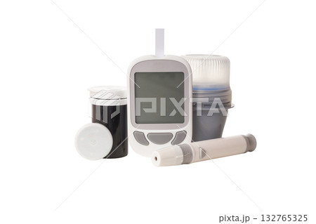 Diabetes management tools: meter, strips, lancing device, PNG 132765325