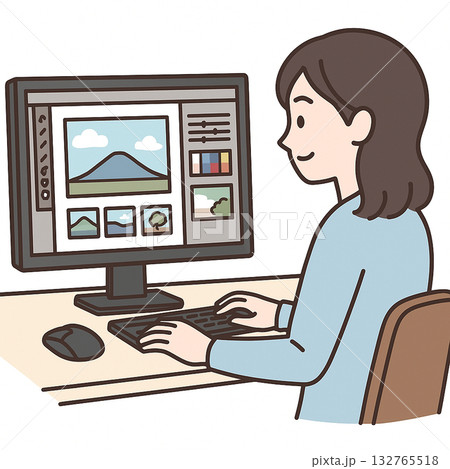 職業イラスト　WEBデザイナーディレクター 132765518