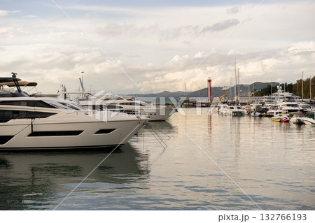 Sailing Vessels at Rest on the Water's Edge 132766193
