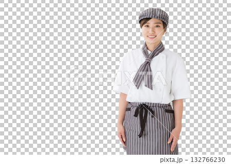 A woman wearing a chef's coat (cutout) A woman wearing a chef's coat (cutout) 132766230
