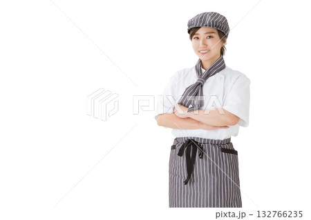 コックコートを着た女性（切り抜き,きりぬき） 132766235