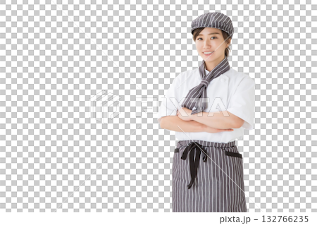 コックコートを着た女性（切り抜き,きりぬき） 132766235