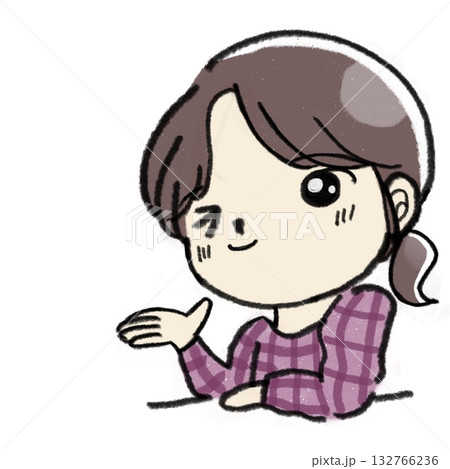 頬杖をつく女の子 132766236