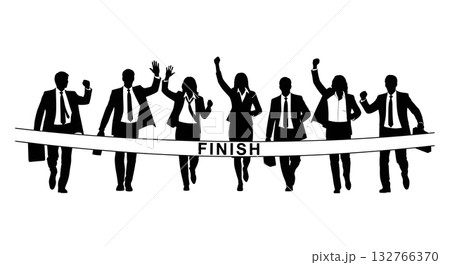 silhouettes of group of people silhouettes of group of people 132766370