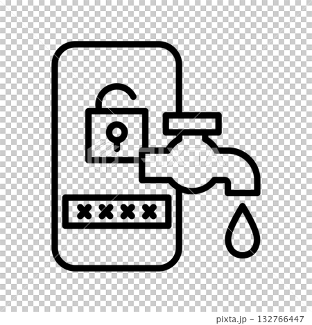 携帯電話からパスワードの情報が漏れています。 132766447