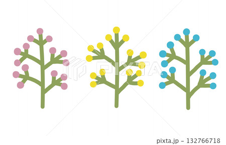 北欧風の花のイラストセット③ 北欧風の花のイラストセット③ 132766718