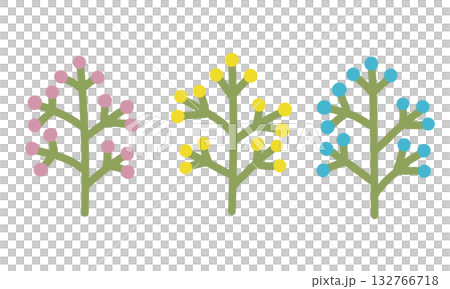 北欧風の花のイラストセット③ 北欧風の花のイラストセット③ 132766718