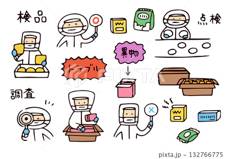 食品工場のイラストセット 132766775