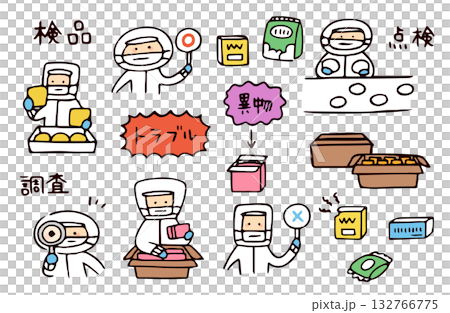 食品工場のイラストセット 132766775