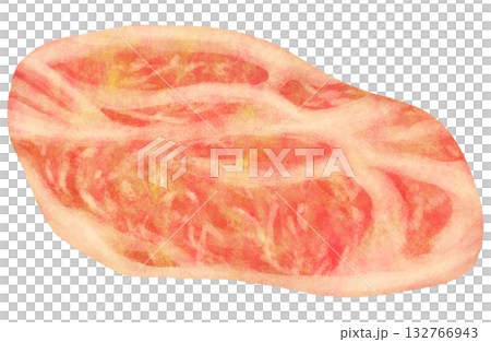 生の牛肉のイラスト 132766943