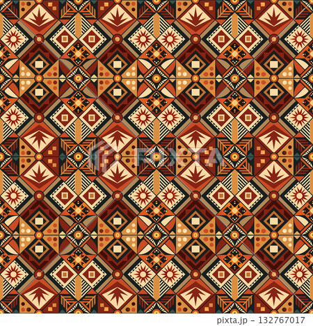 seamless vector pattern in the style of art deco, vintage, retro, vintage, wallpaper, design, textile, wrapping paper, packaging, background 132767017