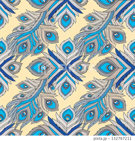 seamless vector pattern in the style of art deco, vintage, retro, vintage, wallpaper, design, textile, wrapping paper, packaging, background 132767211