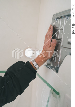 installation of an air conditioner installation of an air conditioner 132767465