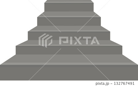 シンプルな正面から見た上り階段のイラスト 132767491