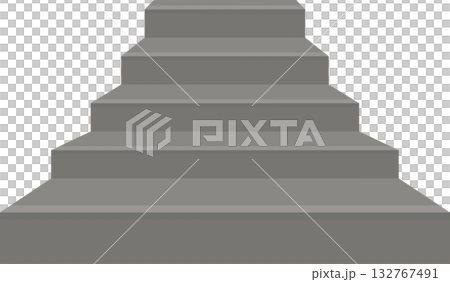 從正面看到的向上樓梯的簡單示意圖 132767491