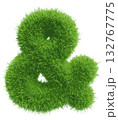 Vector green grass ampersand on isolated background 132767775